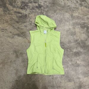 Vintage Nike lime green water repellent full zip hooded vest